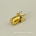 Conector fêmea PCB Mount SMA banhado a ouro